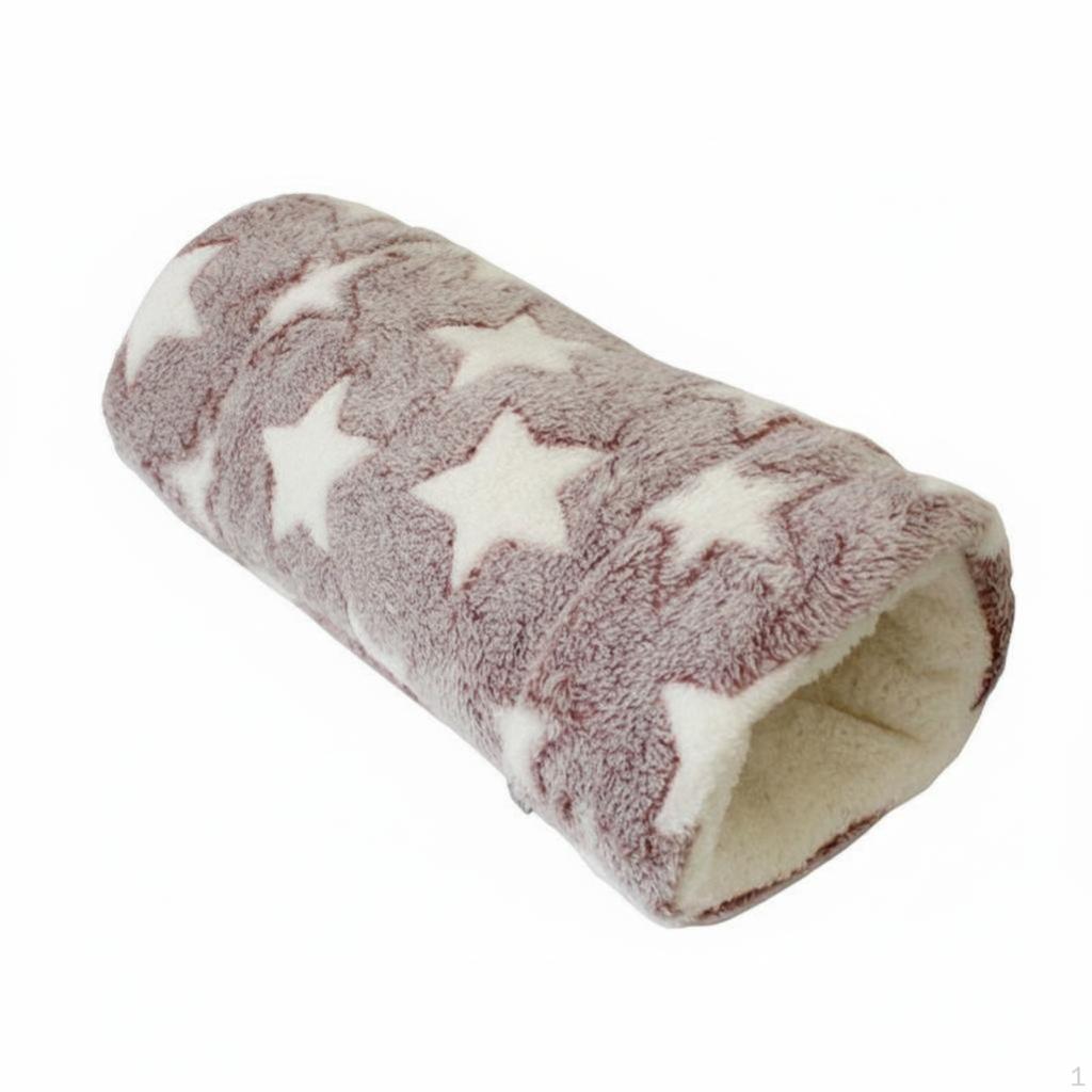 Lit Tunnel pour petit animal, Peluche Hiver Chaud, abri enclos S Bleu