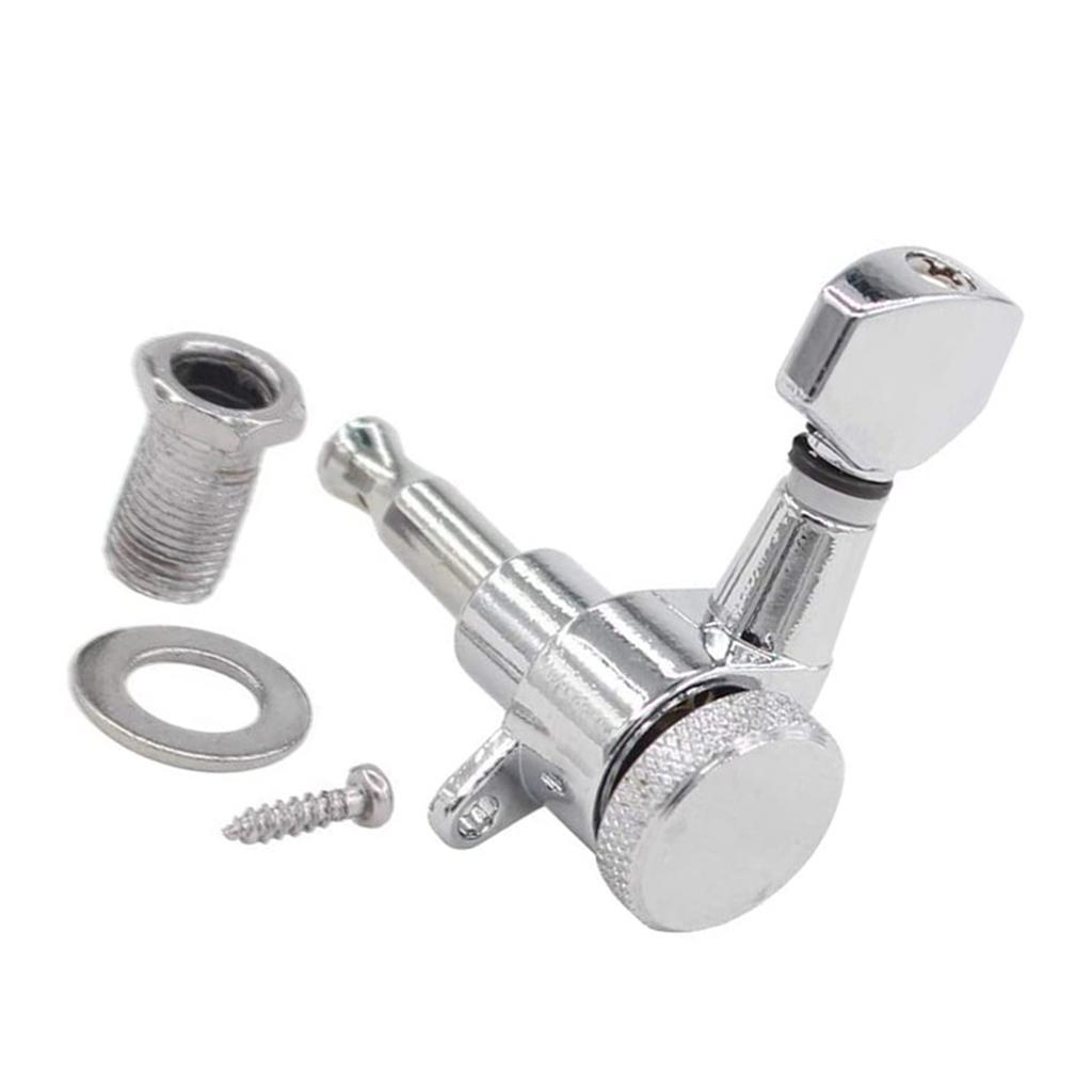 6 Right Inline Electric Guitar Tuning Peg Sealed Locking Tuners Chrome Plated Guitar Tuning Keys Machine Heads 1 : 18