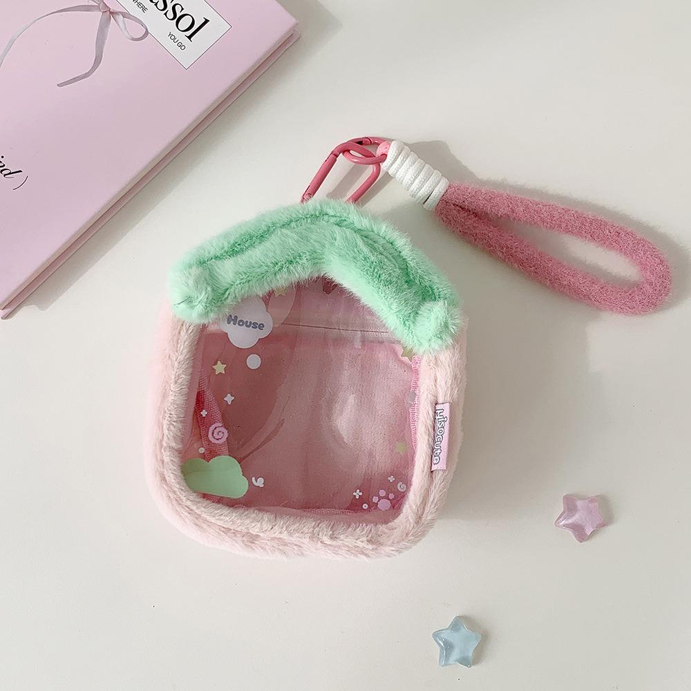 

Transparent Doll Display Box Portable Data Cable Storage Bag Cute Plush Doll Toy Bag рожевий