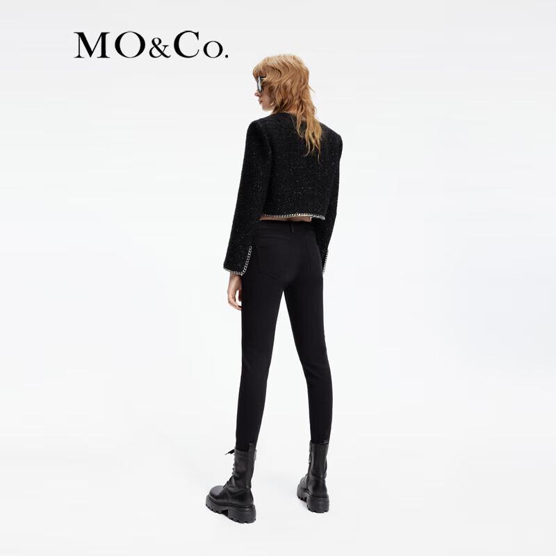MO&Co. 2024 Spring Tweed Jacket with Metal Trim