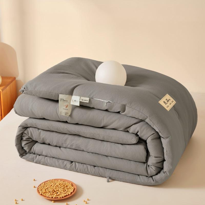 Solid color soybean fiber quilt autumn and winter thickened warm quilt core student four seasons quilt