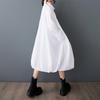 Women Oversized Shirt Dress Solid Color Zipper Long Sleeve Midi Dress Loose Lantern Hem Casual Dress