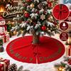 Merry Christmas Printed Xmas Tree Mat Plush Fabric Holiday Tree Decor Christmas Tree Skirt Party