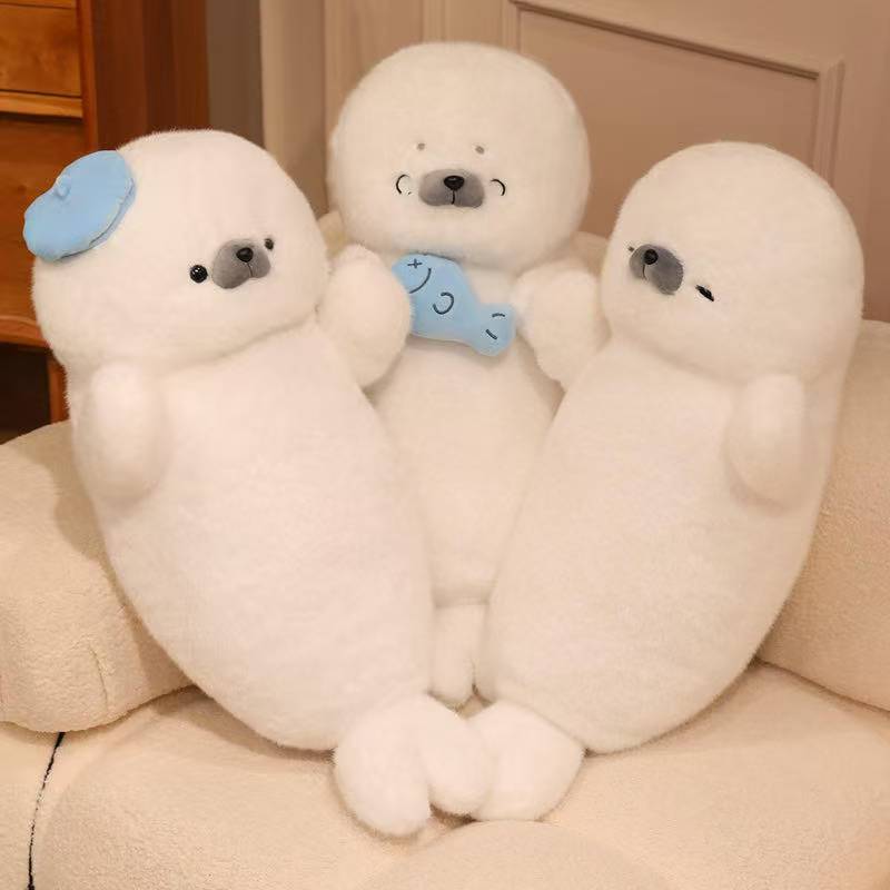 Latest Sleeping Seal Doll Kawaii Stuffed Plush Toy Handmade Doll Cartoon Anime Cute Pillow Children's Birthday Gift Fun Doll