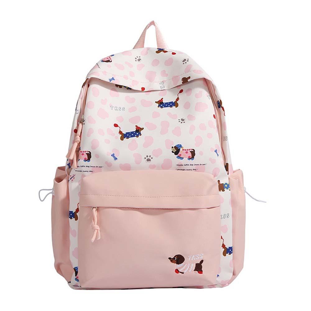 Lässige Schultasche für Studenten Kontrastfarbe Große Kapazität Rucksack Nylon Dackel Rucksack Sport