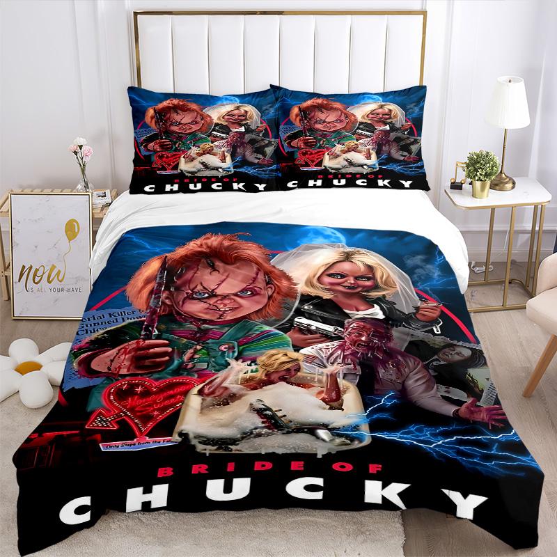 Chucky'S Return Print 3Pcs Bedding Setduvet Cover With 2 Bedropillowcase Home Birthday Gift