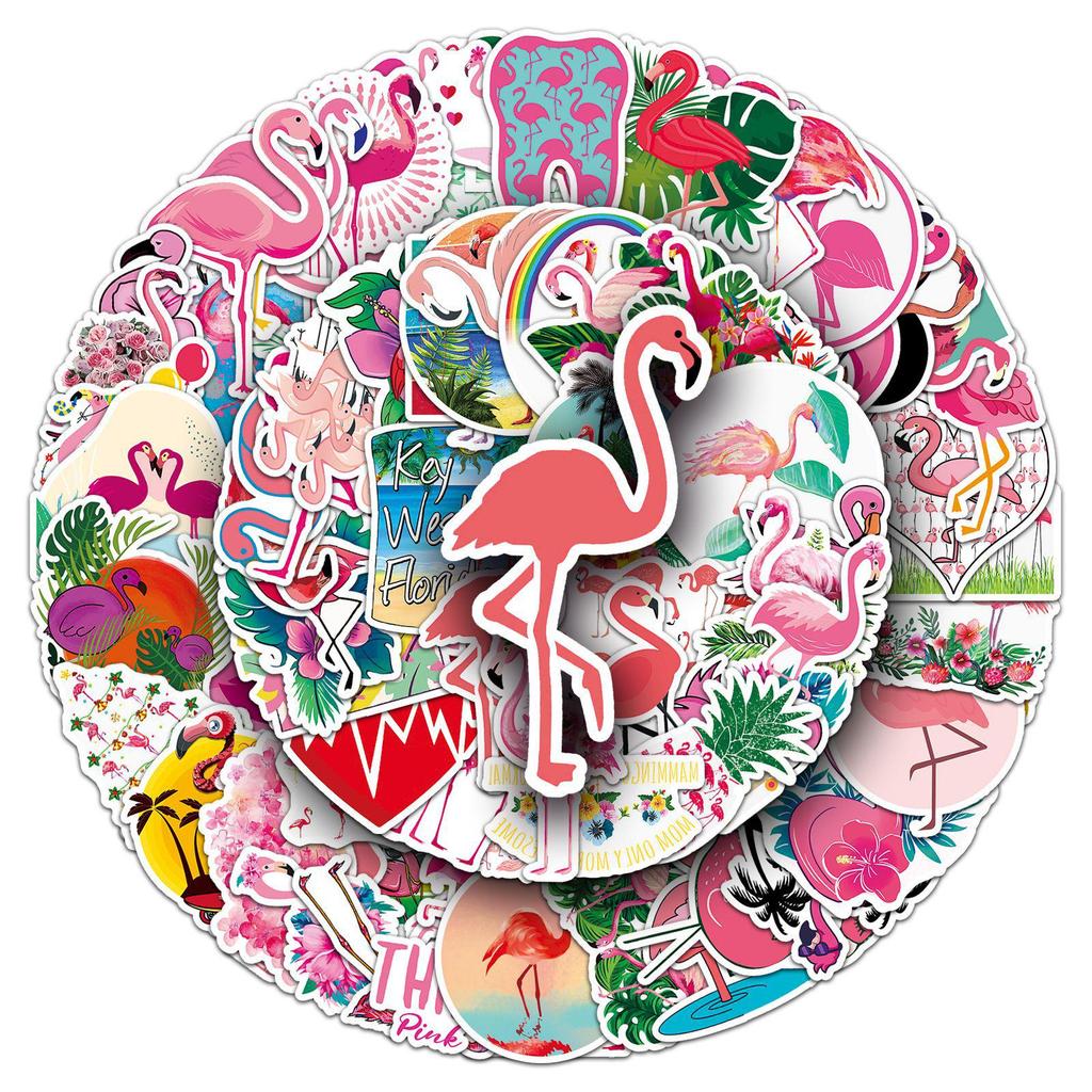 Flamingo & Animal Waterproof Graffiti Stickers: 100-Pack for Suitcase, Scooter, Computer, Tablet