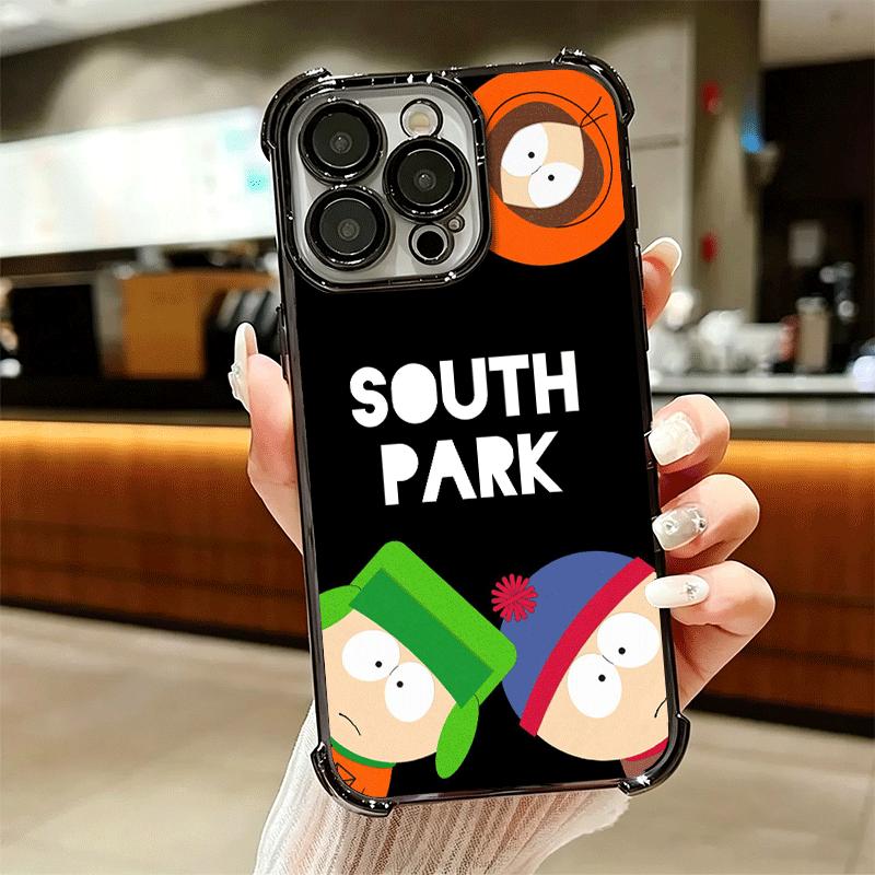 Cartoon S-South P-Parkes Soft Phone Case For iPhone 15 16 17 Air 14 Pro Max 16E Plus 13 12 Mini Plating Anti-Fall Fundas