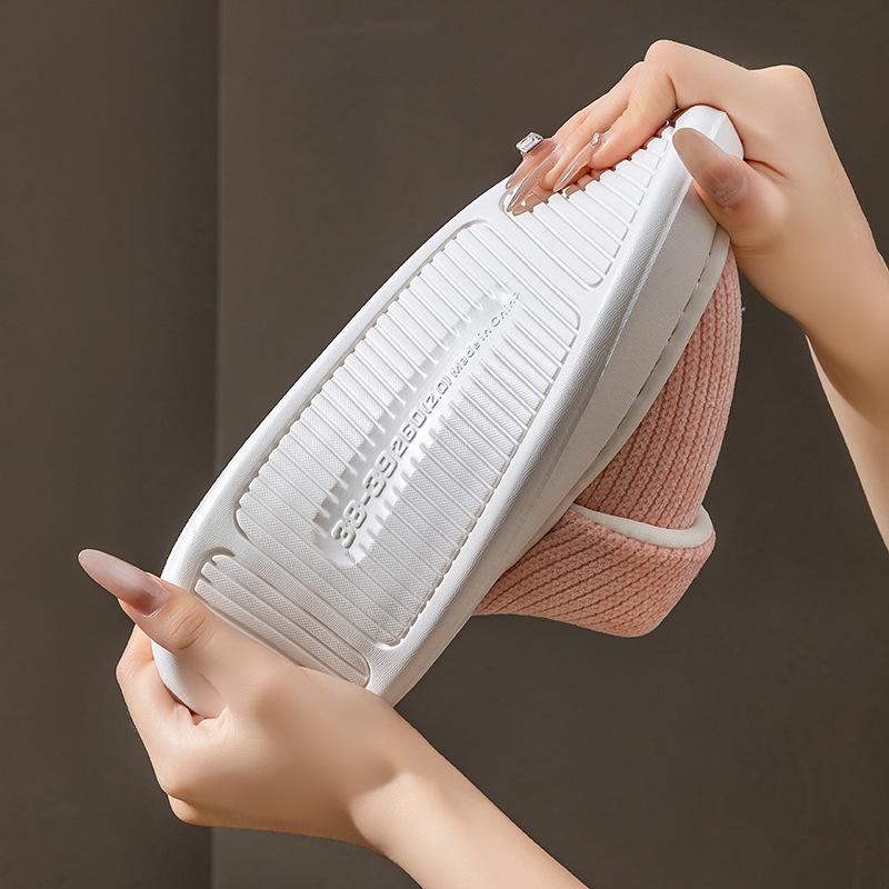 Corduroy cotton slippers autumn and winter home hair tow hotel warm and fleece couple hair slippers