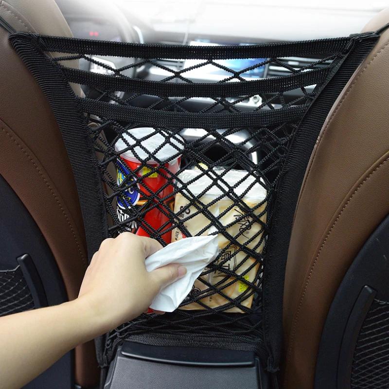 Universal Pet Car Barrier Net With Storage Pockets, Adjustable Mesh Divider For Suv And Sedan Backseat