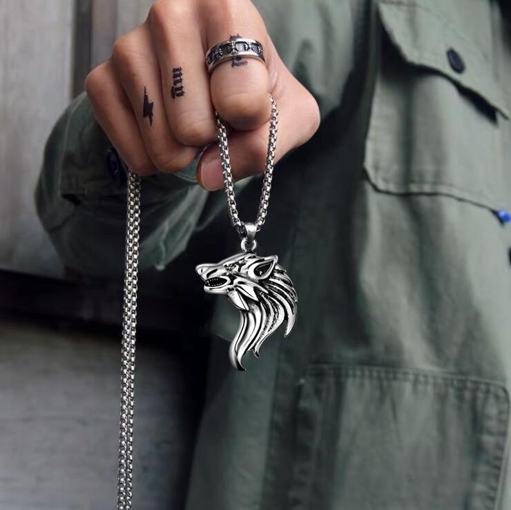 Hiphop Men'S Jewelry Pendant Viking Wolf Jewelry Pendant Necklace