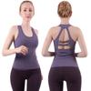 Women's U-shaped Vest Quick-Drying Sleeveless Fitness Running Nude Beauty Back Yoga Vest Female Bodybuilding Tank Top Sports Bra Built-in Chest Pad