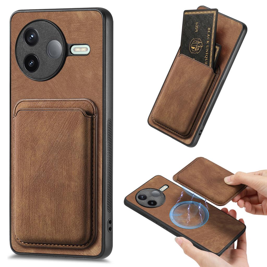 For Xiaomi Poco F7 Pro 5G/Xiaomi Redmi K80 5G Case Magnetic Case Leather Back Cover with Detachable Card Holder