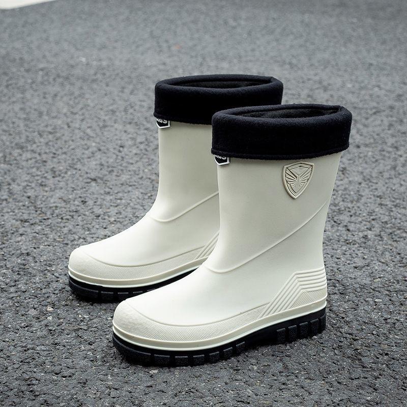 Herr Regnstövlar Mode Mellanvader Gummistövlar Vattentäta Biltvätt Fiske Arbetsstövlar Herr Gummi Galoscher Botas De Lluvia Hombre
