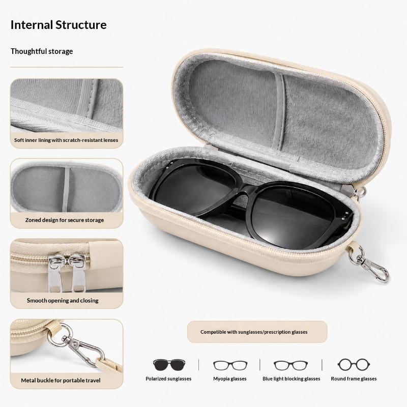 Shockproof Hard Shell Double Glasses Case Lightweight Portable Dual Eyewear Storage Box for Sports Cycling Running Use