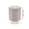 1pc Hexagonal Rhinestone-Embellished Storage Box - Portable Plastic Organizer for Makeup Brushes, Pens, Bathroom & Office Desk Accessories