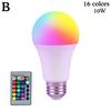 220V E27 LED Smart Bulb RGB Color Changing LED Bulb 16 Colors 8M Remote Control Smart Bulb Home Lighting Party Decor Bulb