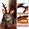 Soft Pet Antlers Headwear Adjustable Pet Christmas Headwear Cute Cat Antlers Headband  Christmas