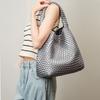 Neopren Gewebte Tasche Große Kapazität Tragbare Handtasche Für Frauen Designer Rindsleder Geflochtenes Design Strandtasche Handtasche Lässig Gestrickte Tragetaschen