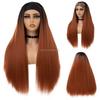 Factory  High Temperature Fiber Transparent Synthetic Yaki 26-inch Headband Wigs Straight Black Women's