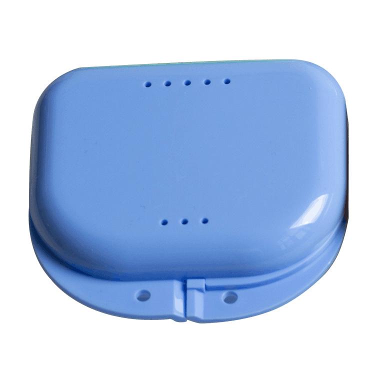 

PIORPOY Colorful Denture Cleaning Box Plastic Mouthguard Retainer Case with Vent Holes False Teeth Appliance Container Oral Care синий