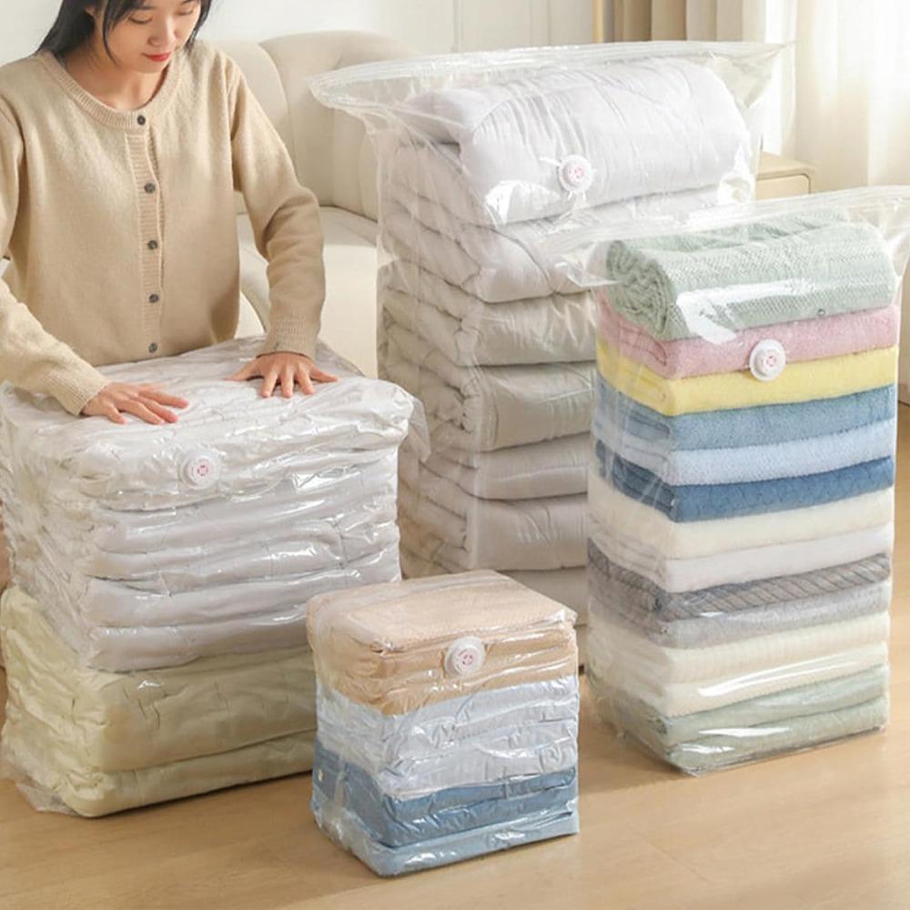 Extra Large Vacuum Storage Bag - Press To Exhaust, Vacuum Storage Bags, Thickened Cube Vacuum Seal Bags, Compression Space Saver Bags Organization