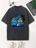 California Speed  Racing Prints Washed TShirt Women Cotton Oversized Tops Casual ONeck Distressed T Shirt Summer Clothes