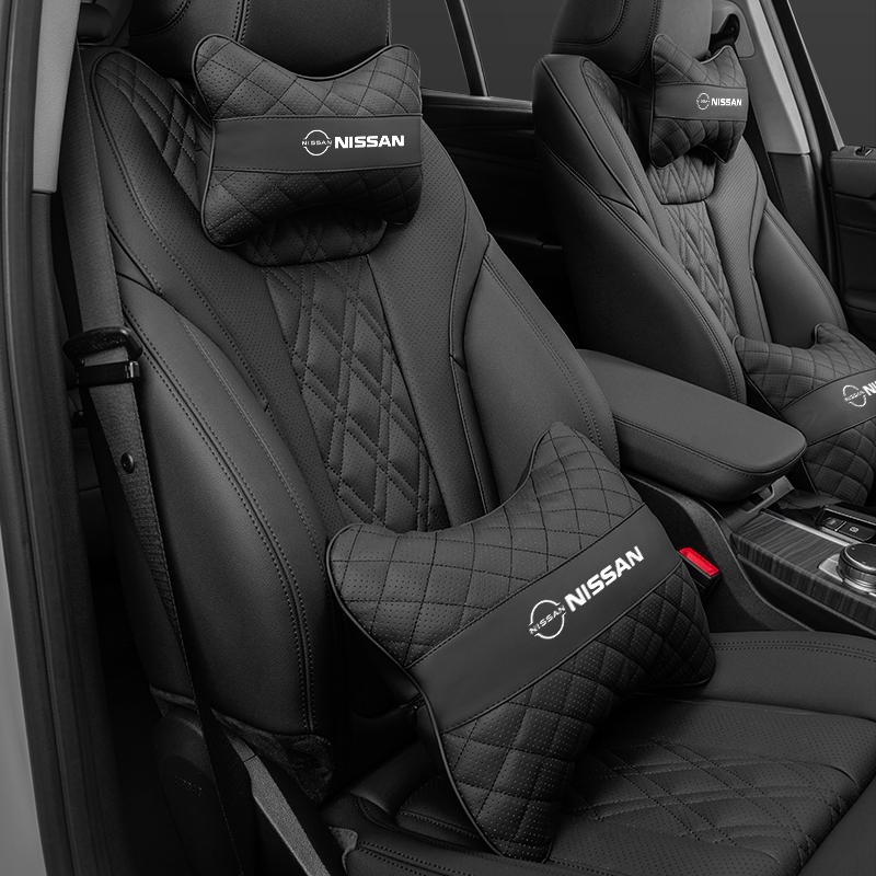 Car Headrest/Lumbar Support Car Neck Pillow Waist Cushion For Nissan Qashqai J10 J11 Navara Juke GTR 350z Patrol Leaf X-trai