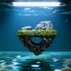 Mini Resin Fishing Man Aquarium Statue Creative Floating Island Artificial Landscape Ornament for Small Fish Tank Decor