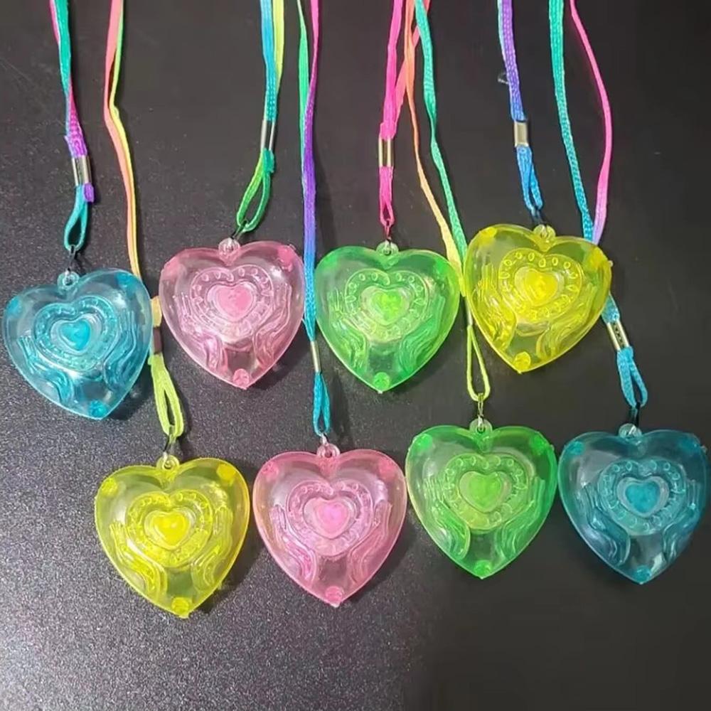 

10/25/50 шт. Звезда Сердце Светодиодный Светящийся Кулон Ожерелье Мигающий Свет Светящийся Ожерелье Дети Девочки Светодиодное Мигающее Ожерелье Вечеринка 10pcs