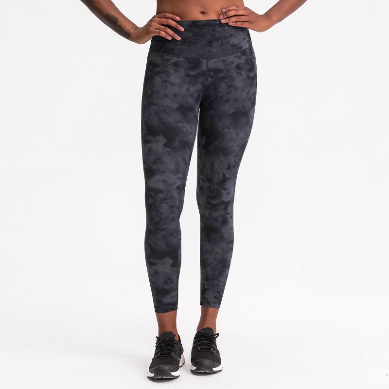 Hautfreundliche High-Waist-Yogahose für Damen - Pfirsich-Po Neun-Punkte Elastische Sportleggings