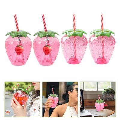 Strawberry Cup Can Insulated Milk Drinking Cups Students Beverage Tea Plastic Party Favors Bottles Water