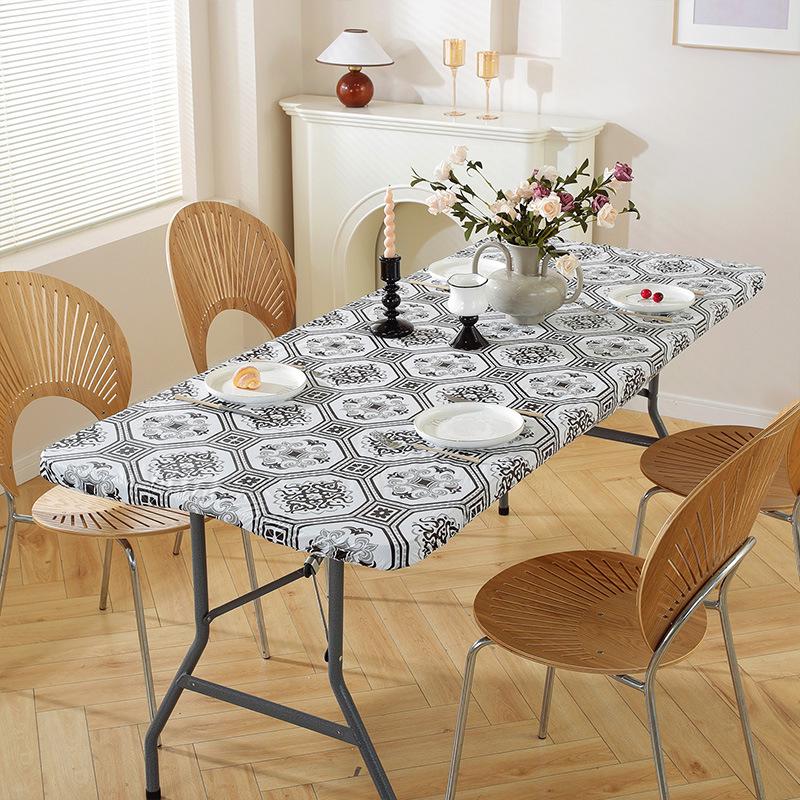 Bohemian wasserdichte Vinyl-Tischdecke mit elastischer Flanellrückseite - Passend für 1,2 m bis 1,8 m Tische