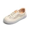 New spring and summer first-layer cowhide shallow-mouth single shoes women's retro casual thick-soled lightweight jelly-soled small white shoes