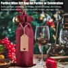 12 Sets Christmas Red Wine Bottle Covers Party Gift Bag Drawstring Bag Champagne Bottle Wrapping Bags with Linen Rope Tags