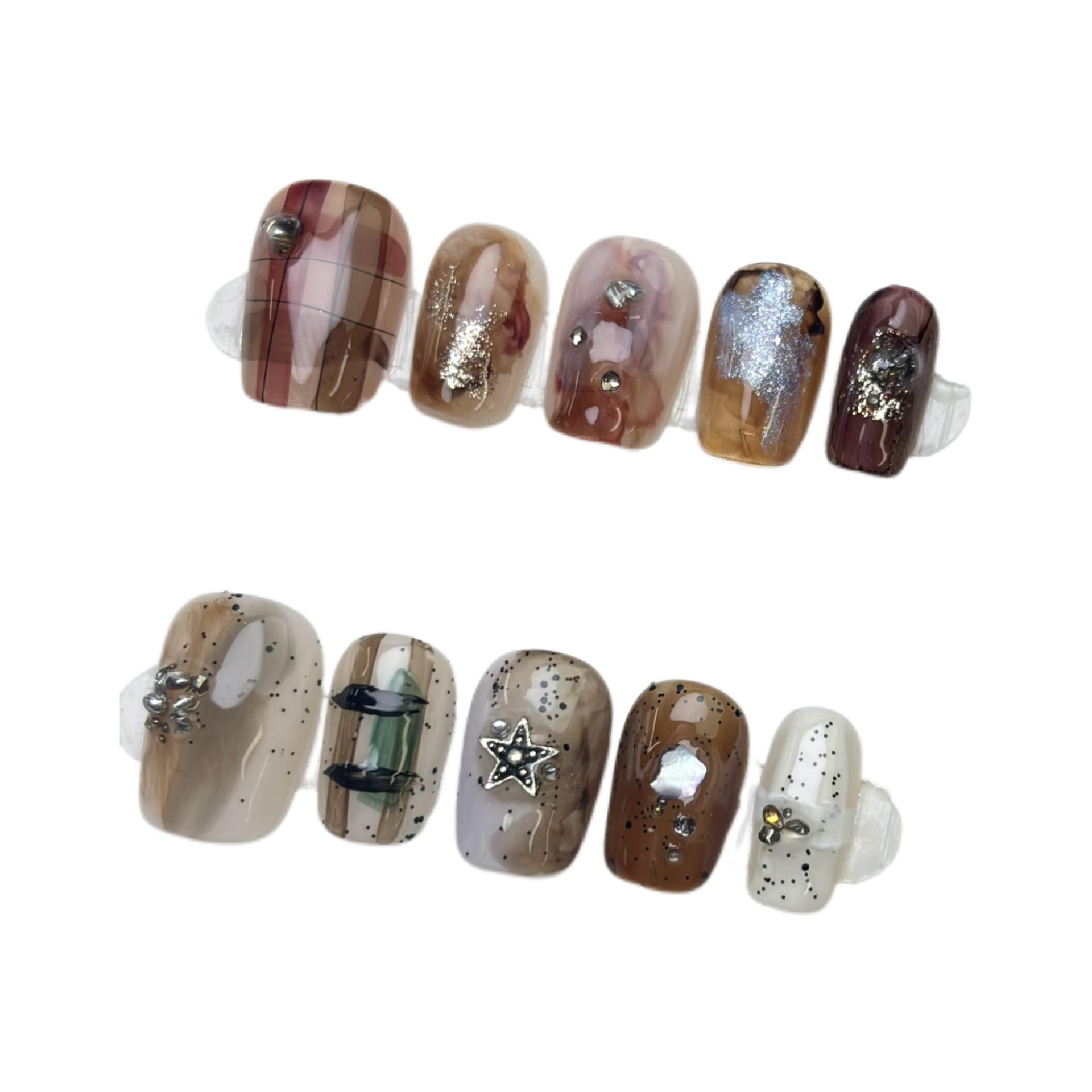 

High-End Handmade Ombre Nail Pieces for Autumn/Winter Extra Small