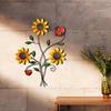 Outdoor Metal Sunflowers Wall Hanging Decors Handmade Iron Weather Resistant Ornament For Patios Balconies Decoration