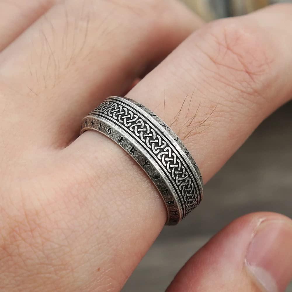 Vintage Odin Nordische Wikinger Keltischer Knoten Ringe Für Männer Frauen Mode Edelstahl Lebensbaum Ringe Retro Amulett Rune Schmuck