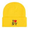 Embroidery Design I Love New York NY Beanies Knitted Hats Custom Text Winter Thick Caps Unisex Women FeUnisex Caps Warmer Bonnet Hat