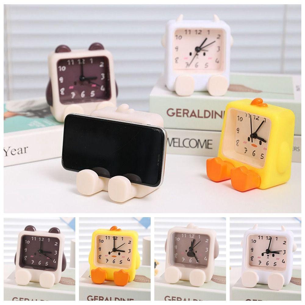 

Anti-slip Cartoon Children s Alarm Clock Multi-functional Cell Phone Bracket Desktop Ornaments білий