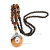 GemChic Women's New Vintage Wooden Beads Amber Pendant Long Necklace Classical Ethnic Fashion Birthday Christmas Jewelry Gift