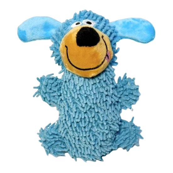 

Squeaky Dog Toy Plush Stuffed Mop Dog Chew Toy Interactive Puppy Teething синий