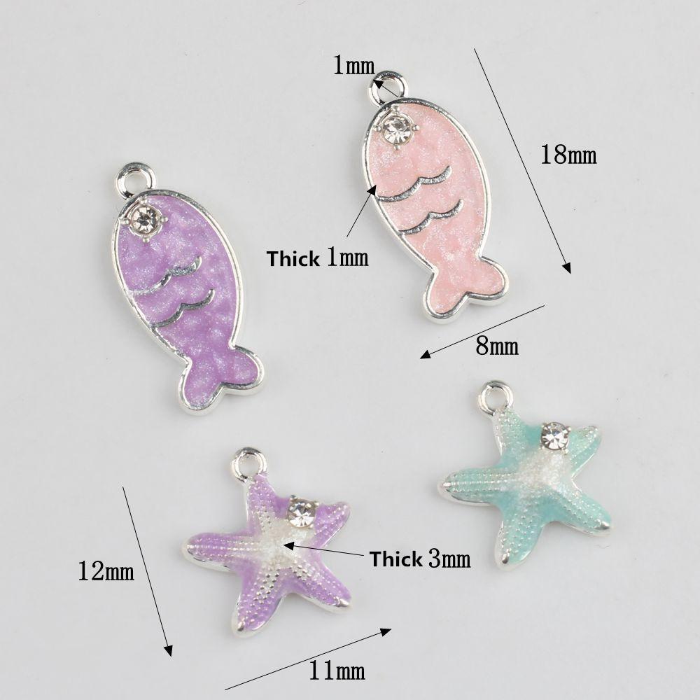 Dripping Oil Cute Fish Women Necklace Pendant Hand Bracelet Girl Diy Starfish Hanging Earrings Accessories