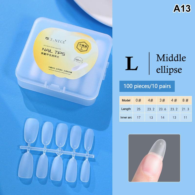 100 Pièces Embouts d'Ongles Amande Couvrance Totale Mat Gel Souple Faux Ongles Pour Salon de Manucure DIY Manucure Maison Création d'Art pour Ongles