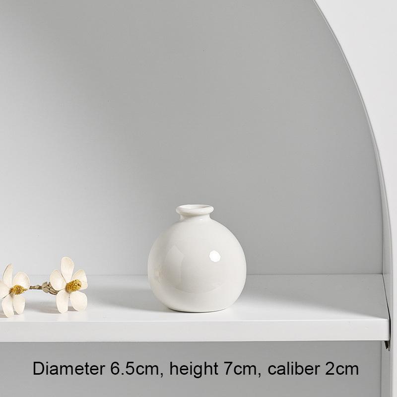 7cm kleine Keramik Basis Ins einfache japanische Home Wohnzimmer Veranda Dekoration Vase weiß rosa lila blau trockene Blume Hydrokultur