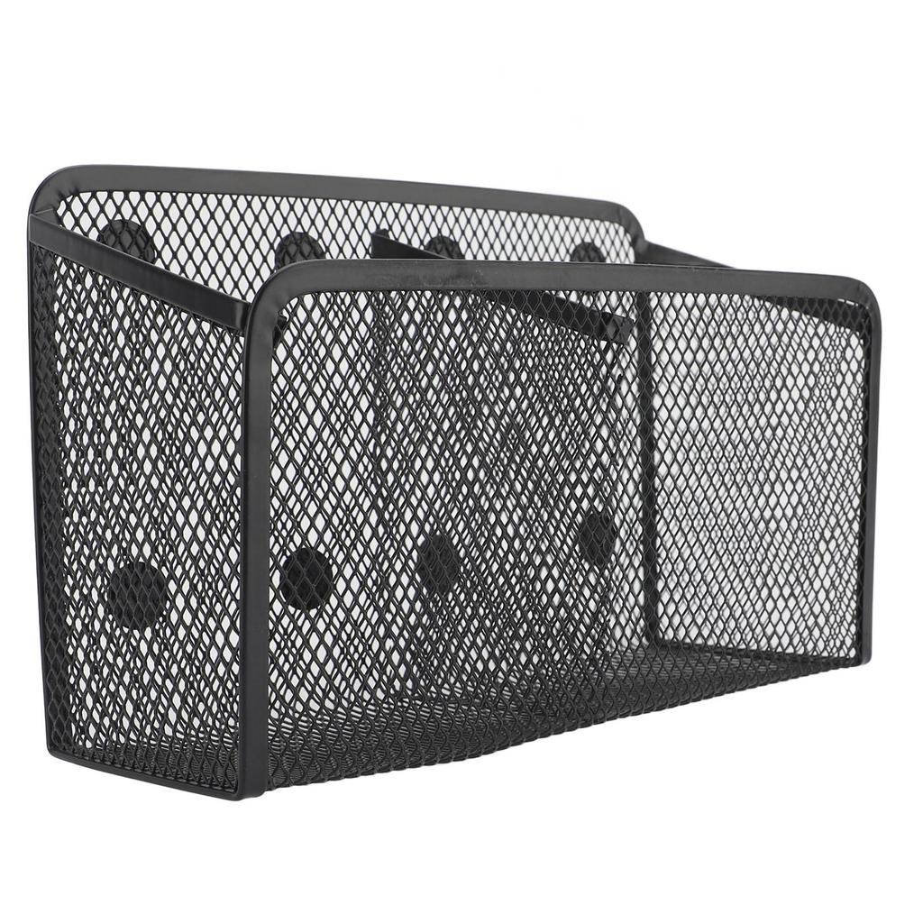 Magnetic Pen Holder Multifunctional Large Capacity Metal Mesh Pencil Cup Holder for Cabinet Dry Erase Board
