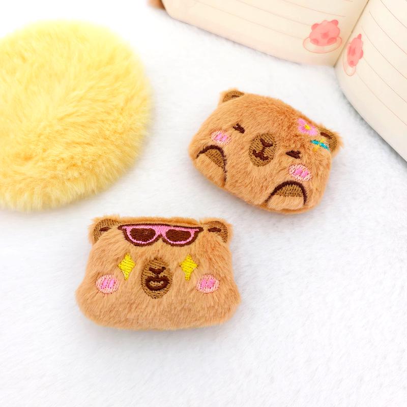 Capybara Cartoon Plush Brooch for Backpacks, Pendants, DIY Clothes, Shoes, and Hats Accessories