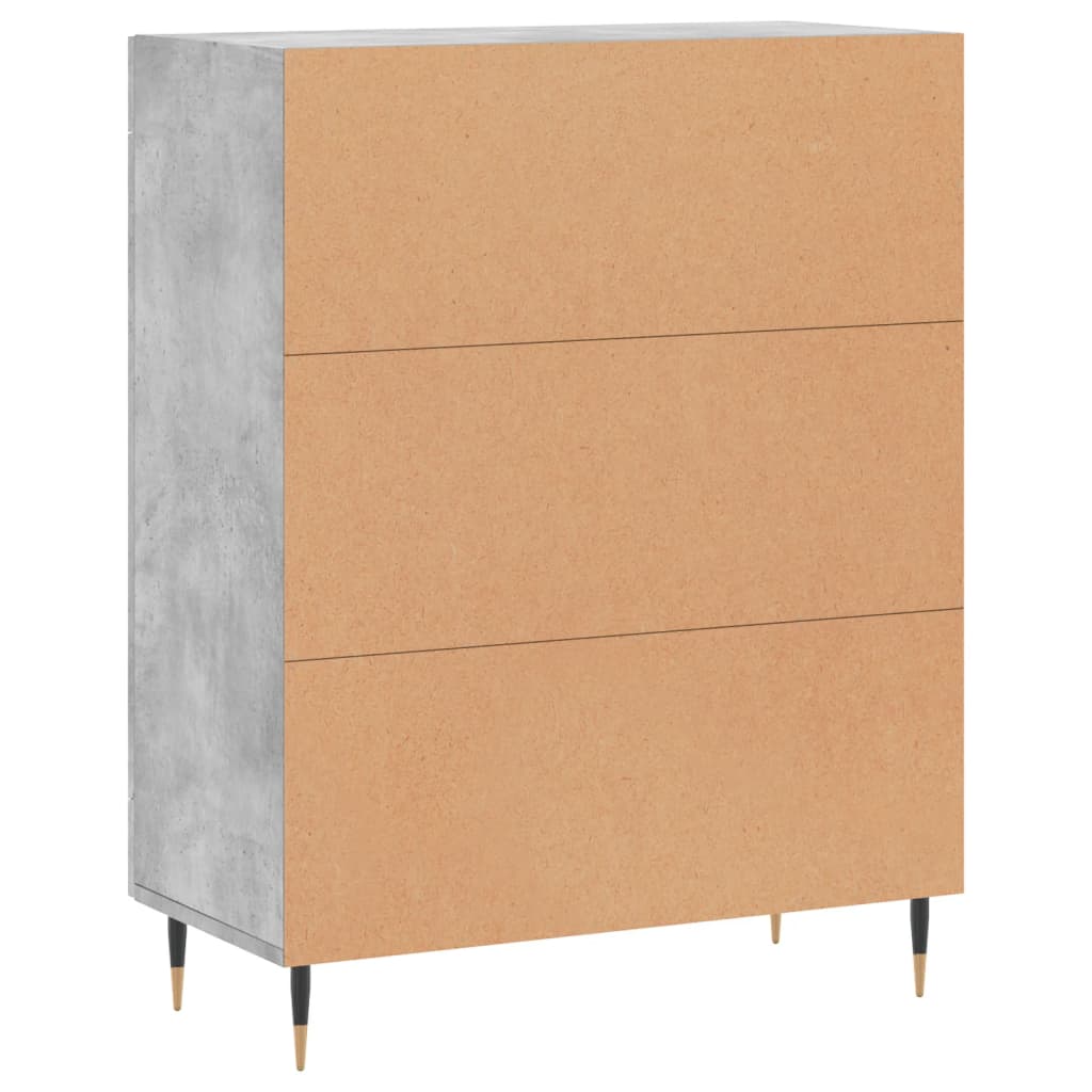 Vidaxl Cabinet, Concrete Grey, 69.5X34X90 Cm, Wood-Based Material