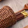 Rustikaler Stäbchenhalter aus geflochtenem Kunst rattan Küchenutensilien-Organizer Besteckaufbewahrungsbehälter für Küchenarbeitsplatte Esstisch Organisation