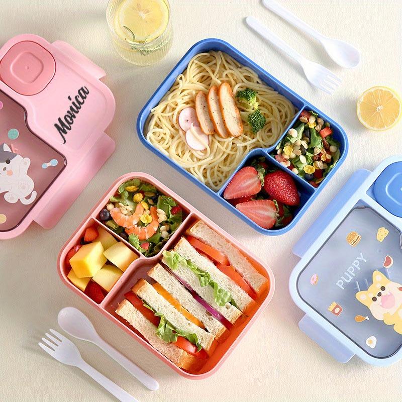Lunch box scolastica in cartone personalizzabile ad alta capacità con scomparti e posate, regalo ideale per il rientro a scuola e le vacanze